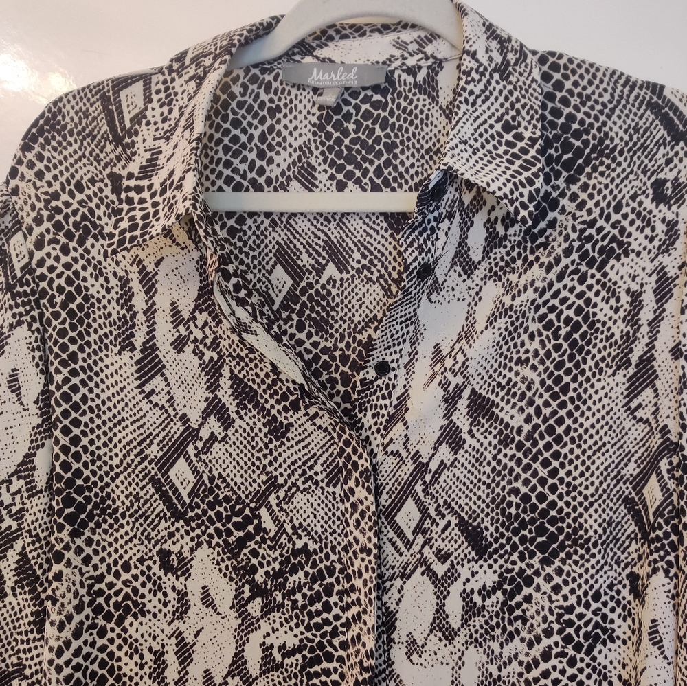 Marled large snake print blouse - Picture 4 of 4